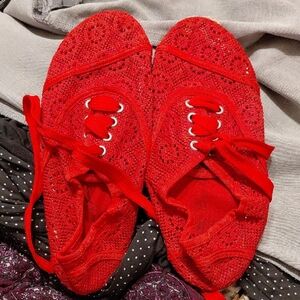 $3 IF BUNDLED Vibrant Red Lace Flats